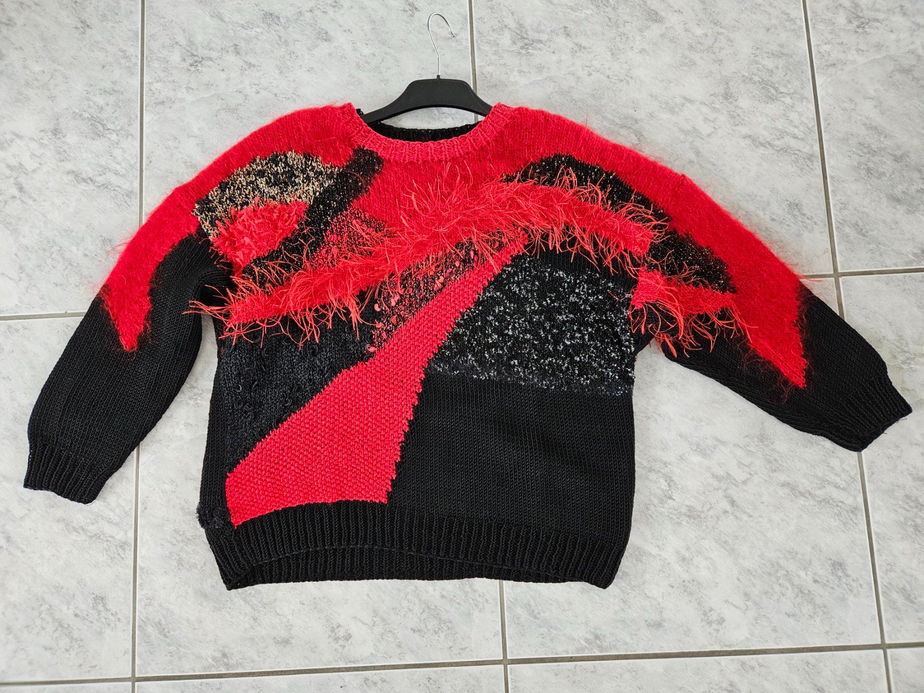 Maglioni & Felpe: Pullover handgestrickt Gr. 40 / 42 Mustermix Wolle/Baumwolle – Usato da Gossau ZH venduto da fashiontwo 5