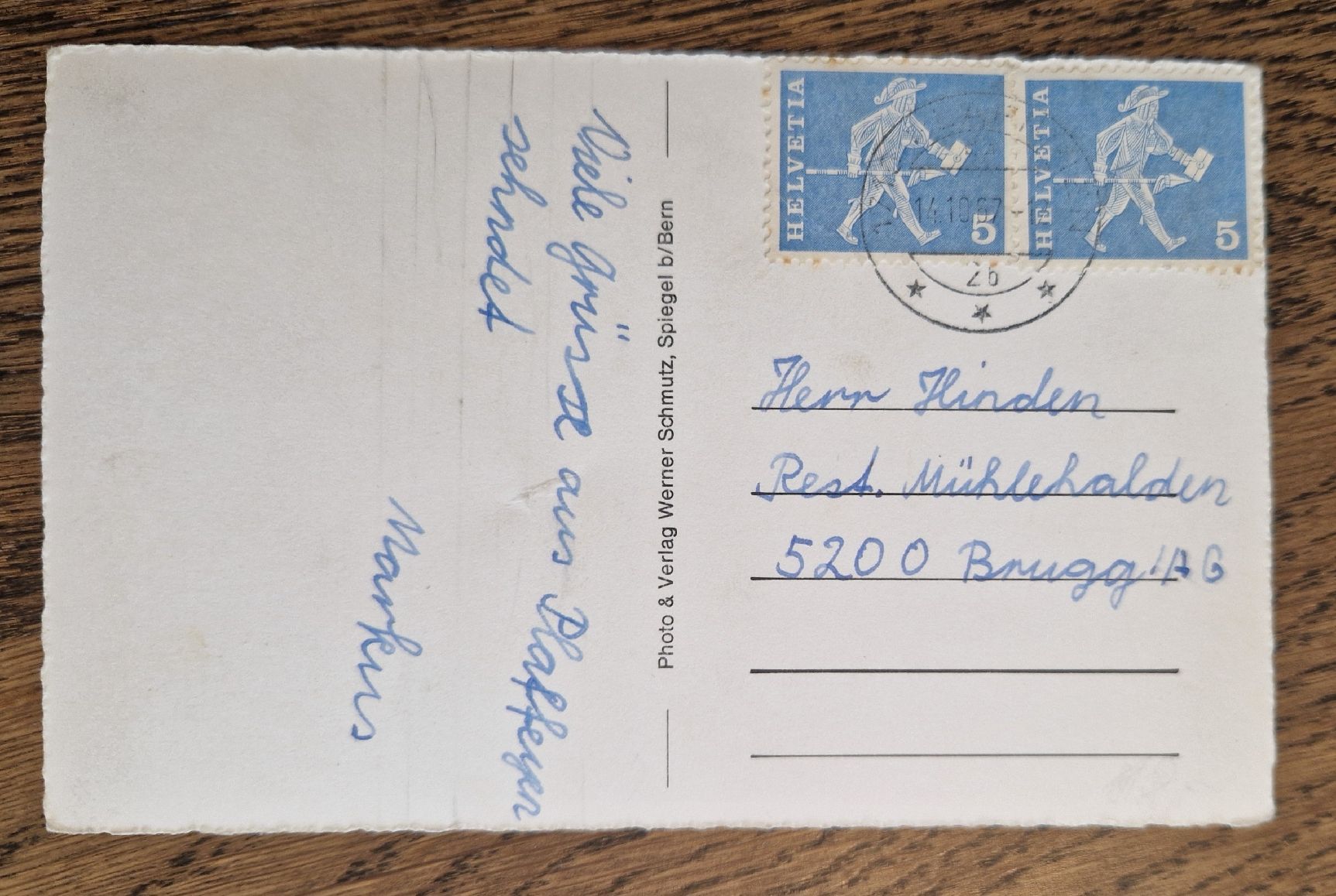 Cartoline postali: Plaffeyen 1957, nach Brugg – Usato da Ebikon venduto da Donar50 1
