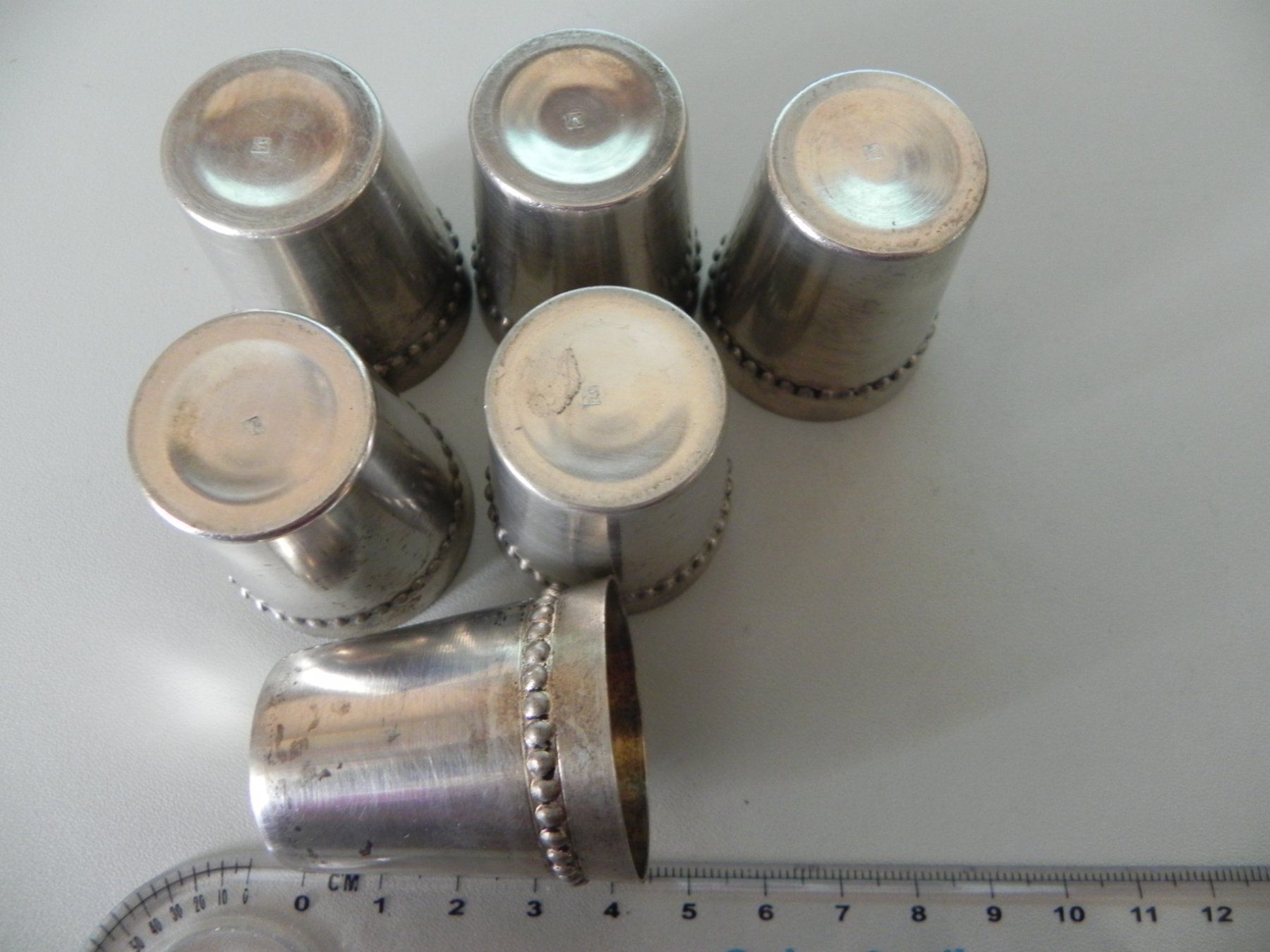 Bicchieri: 6 kleine silberne Schnaps Gläser / Silber? Versilbert? – Usato da Minusio venduto da Lory64 5