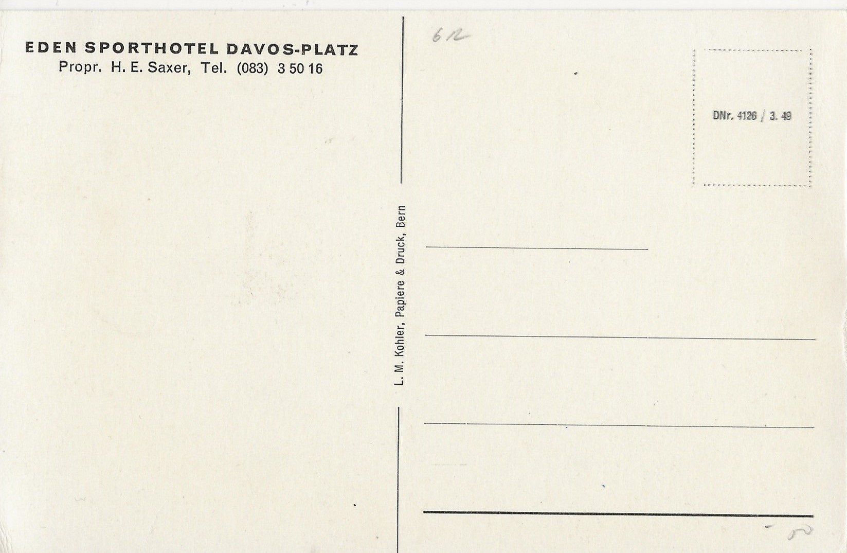 Cartoline postali: Davos-Platz, Eden Sporthotel – Usato da Frauenfeld venduto da Merk52 1