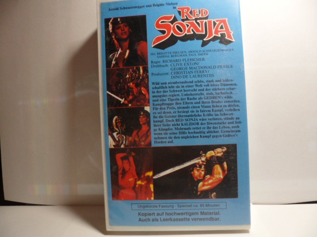 Tutti i VHS: VHS   Arnold Schwarzenegger & Brigitte Nielsen  RED  SONJA – Usato da Langnau i. E. venduto da mar_hw58 1