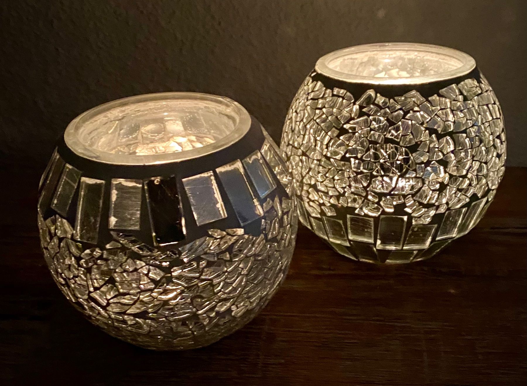 Portacandele: 2 Windlichter, Spiegelglas – Usato da Reichenburg venduto da Noxima 1