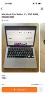 MacBook Pro Retina 13, 8GB RAM, 256GB SSD