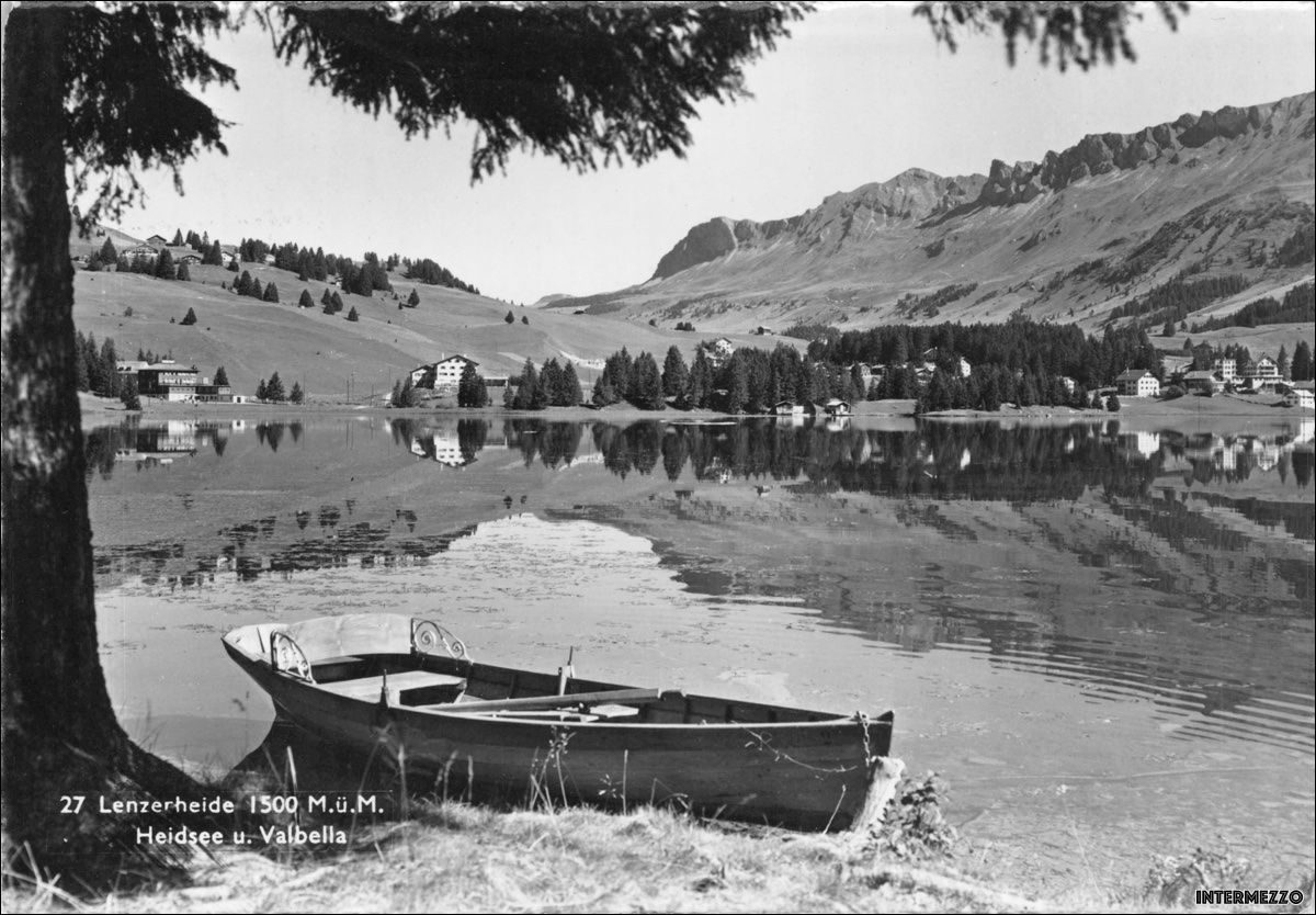 Cartoline postali: Lenzerheide GR // 1957 Heidsee // Valbella, Boot – Usato da Basel venduto da intermezzo12