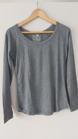 Langarmshirt von Dine n'Dance - Seide/Lycocell in dunkelgrau