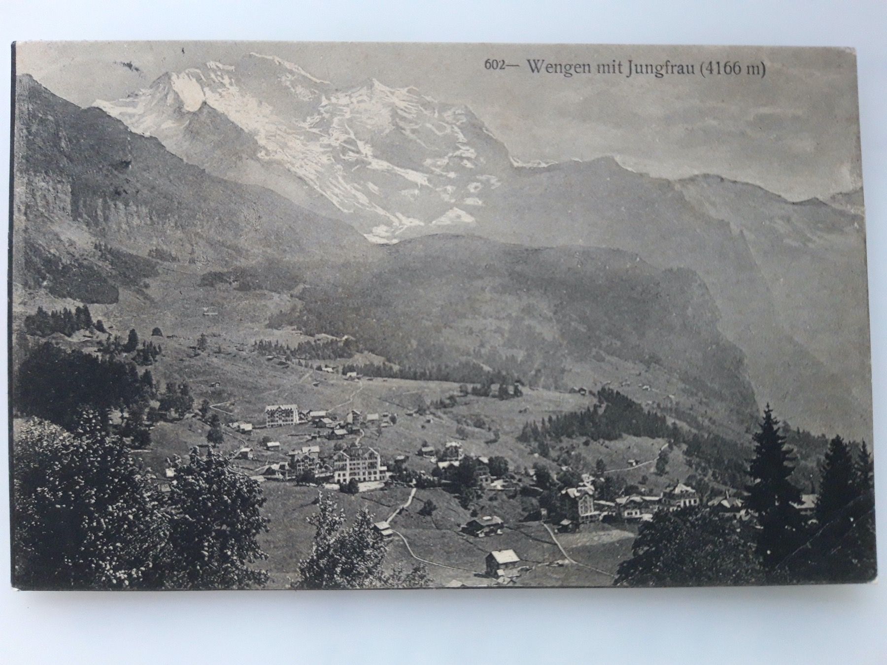 Ansichtskarten: Wengen mit Jungfrau – Gebraucht aus Sargans von nicsam1815