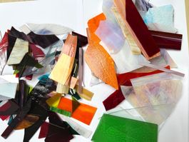 Tiffany Glas grosser Restposten   5.5 Kilo Buntglasscheiben