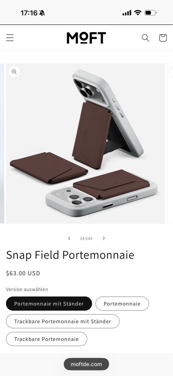 Brieftaschen: MOFT Snap Field Portemonnaie mit Ständer neu – Neu (gemäss Beschreibung) aus Uznach von velvetcaviar
