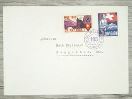 TR78 Enveloppe + Timbre Suisse 1939/40 Feldpost