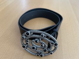Ceinture cuir noire 100cm