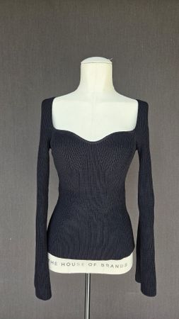 Schwarzer Rippenstrick Pullover von H&M in S