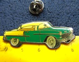 CHEVROLET BEL AIR 1955 45mm LANGGG AUTO PIN GLASIERT VINTAGE