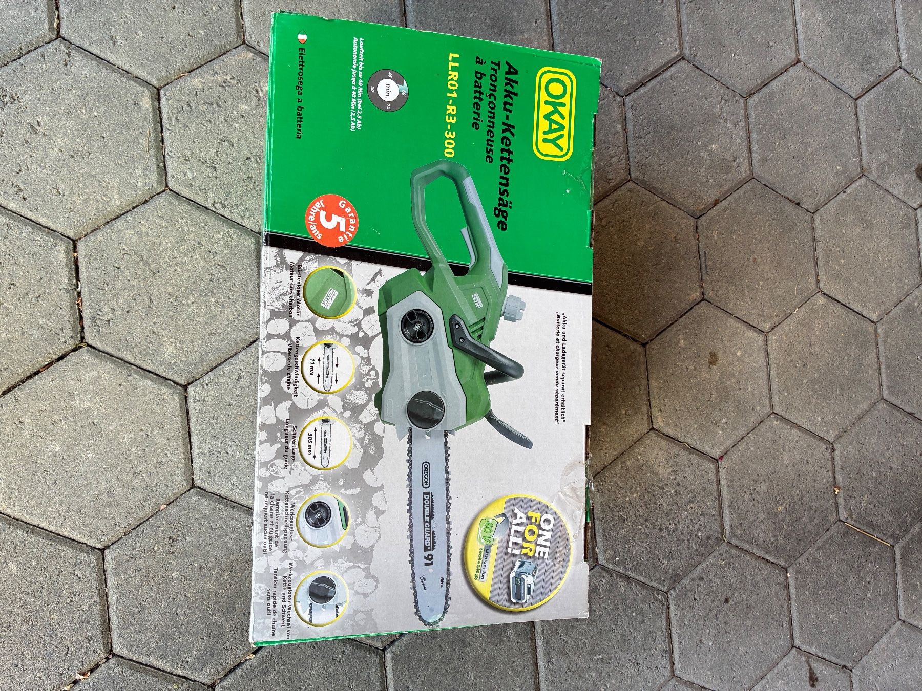 Seghe: Kettensäge Akku Okay 40V – Nuovo e nell'imballaggio originale da Niederweningen venduto da Goldstar01