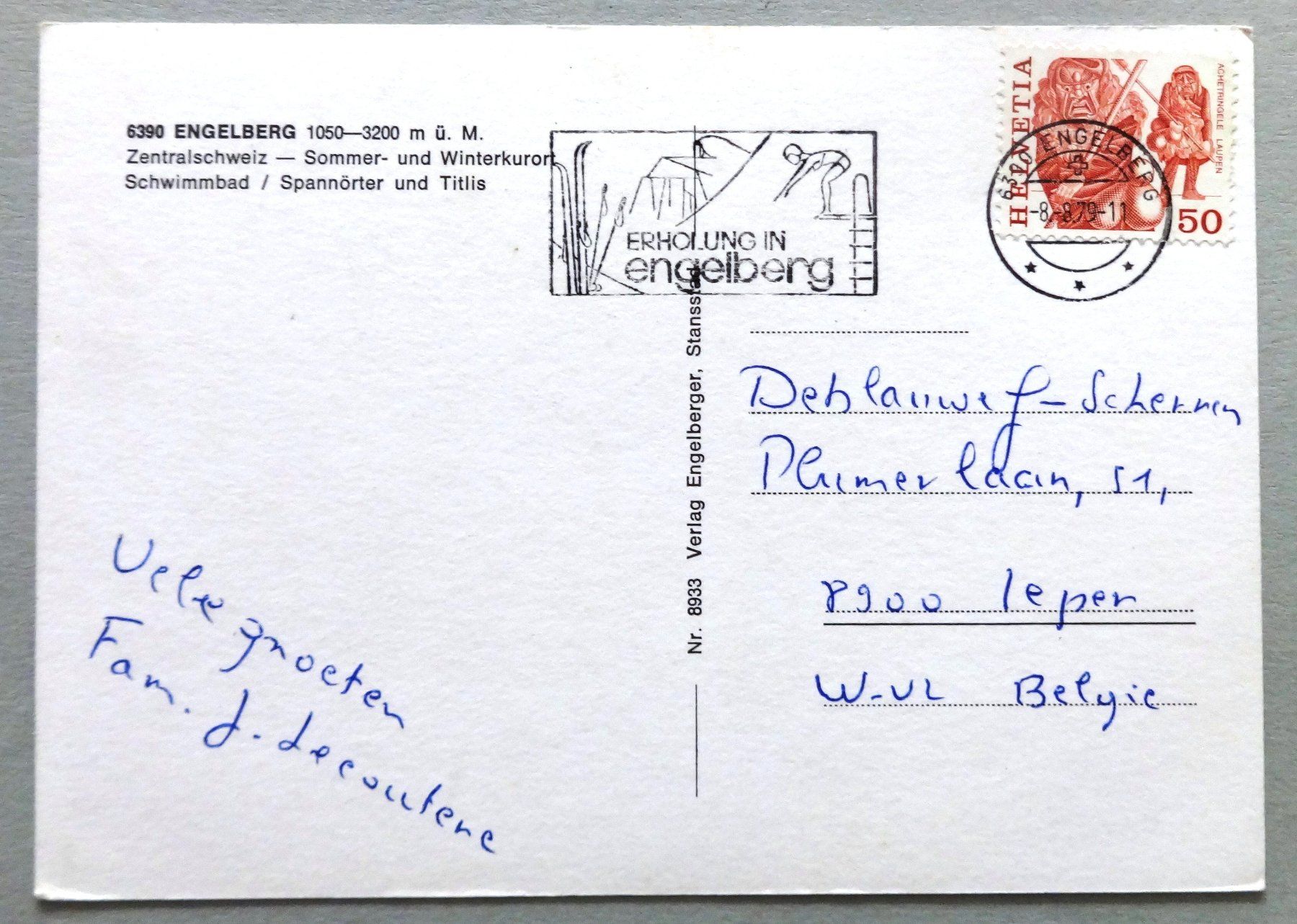 Cartoline postali: Engelberg 1050-3200 m ü.M. – Usato da Fétigny venduto da Billy2miny 1