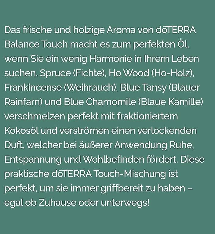 Doterra Oli essenziali: Dõterra Balance Touch – Nuovo e nell'imballaggio originale da Lyss venduto da Infinia 1