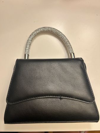 Handtasche schwarz mit Glitzergriff guter Zustand