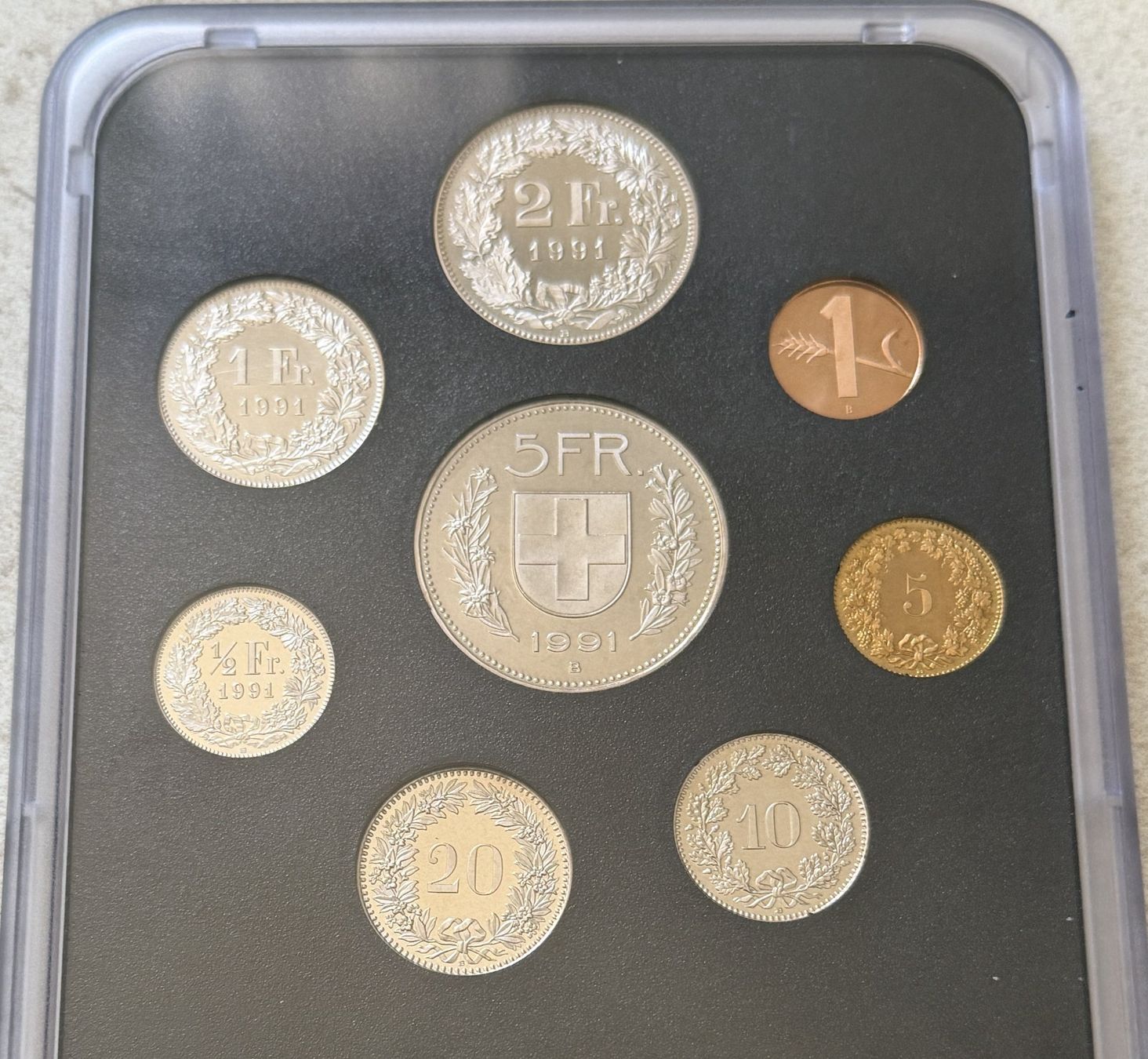 Tutti le monete: Schweizer Kursmünzsatz von 1991 stgl – Nuovo e nell'imballaggio originale da Buchs ZH venduto da Mike171 3