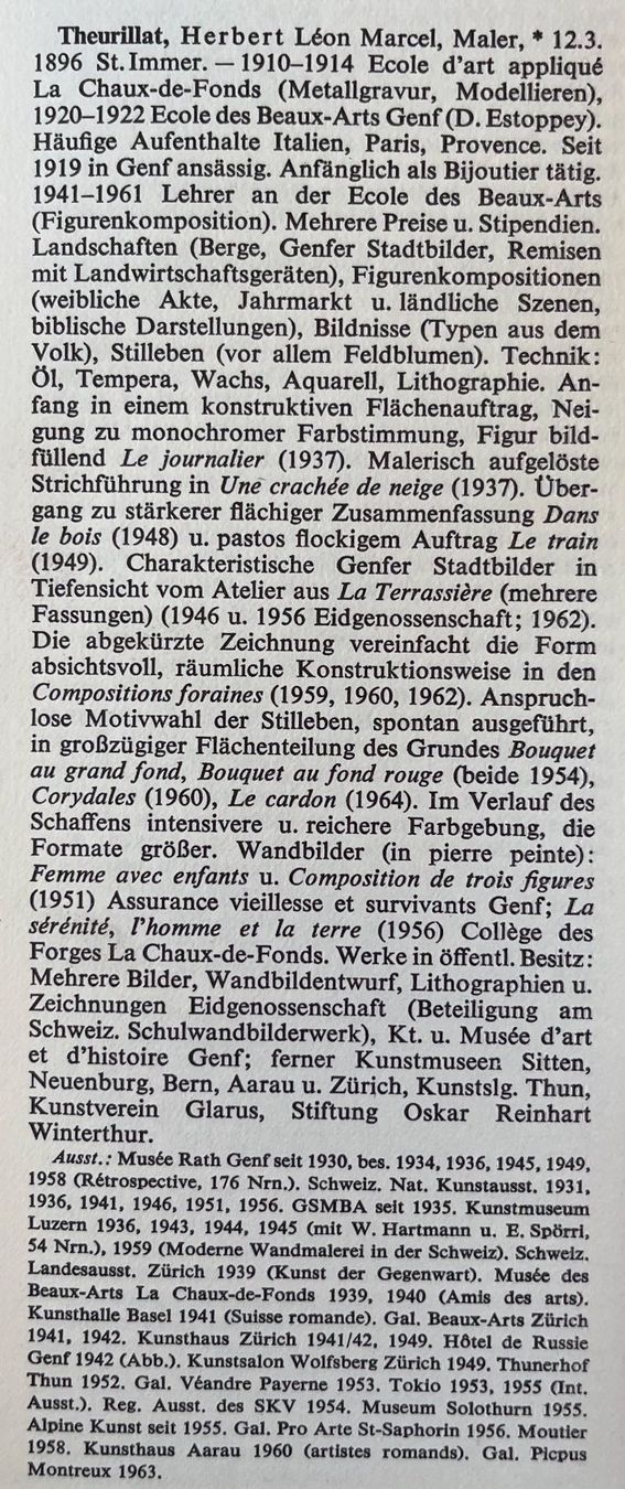 Dipinti: Theurillat Herbert Leon (1896-1987) – Usato da Grosshöchstetten venduto da Perle1951 4