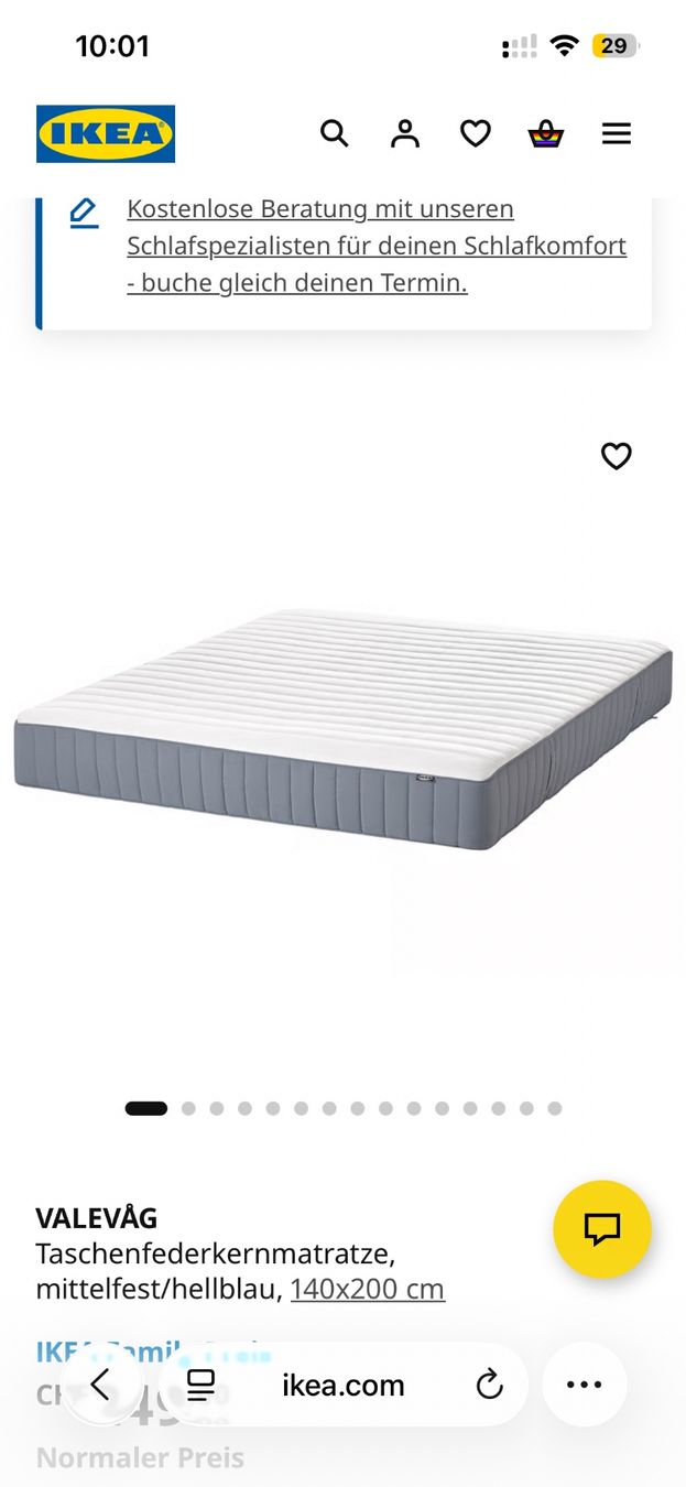 Ikea Materassi: ikea Valevag mattress – Usato da Zug venduto da sze_jpk5