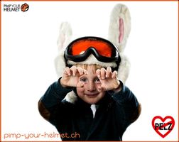 Helmüberzug "Schneehase" für Kinder