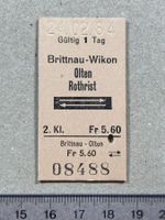 Brittnau-Wikon - Olten / Rothrist, altes Billett, 24.2.1984