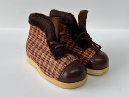 1970er JLCO Kamelhaarimitat Stiefel kariert Kinder (Gr. 23)