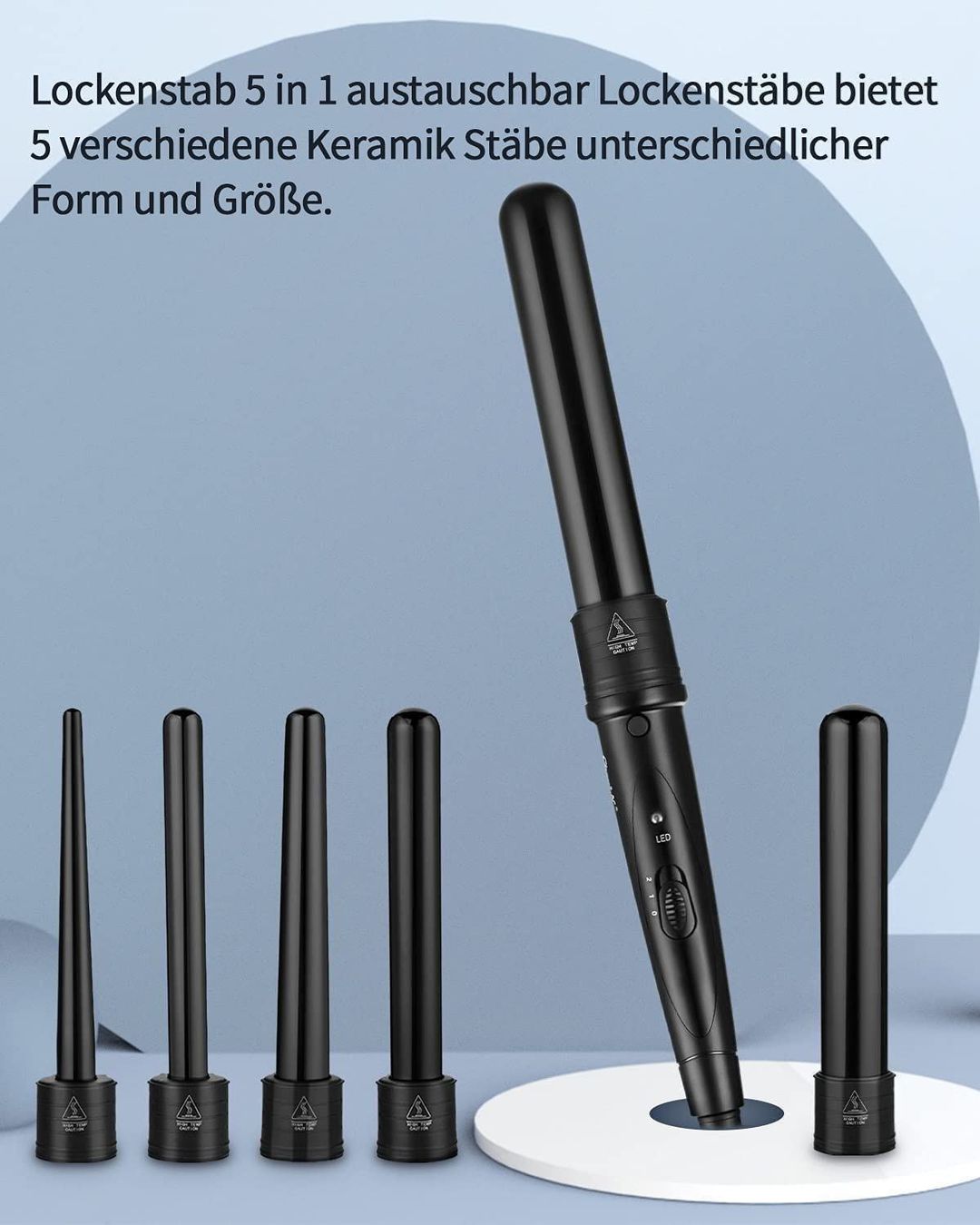 Piastre & Arricciacapelli: 5in1 Lockenstab Locken Lockenwickler – Nuovo (secondo la descrizione) da Thun venduto da coverall 5