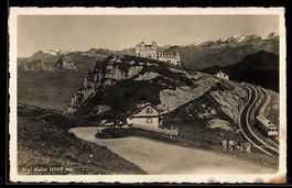AK Rigi-Kulm, Bergstation mit Hotel und Bergbahn