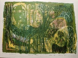 Lithographie Klaus Steinmann "Zwischen den Gräsern"