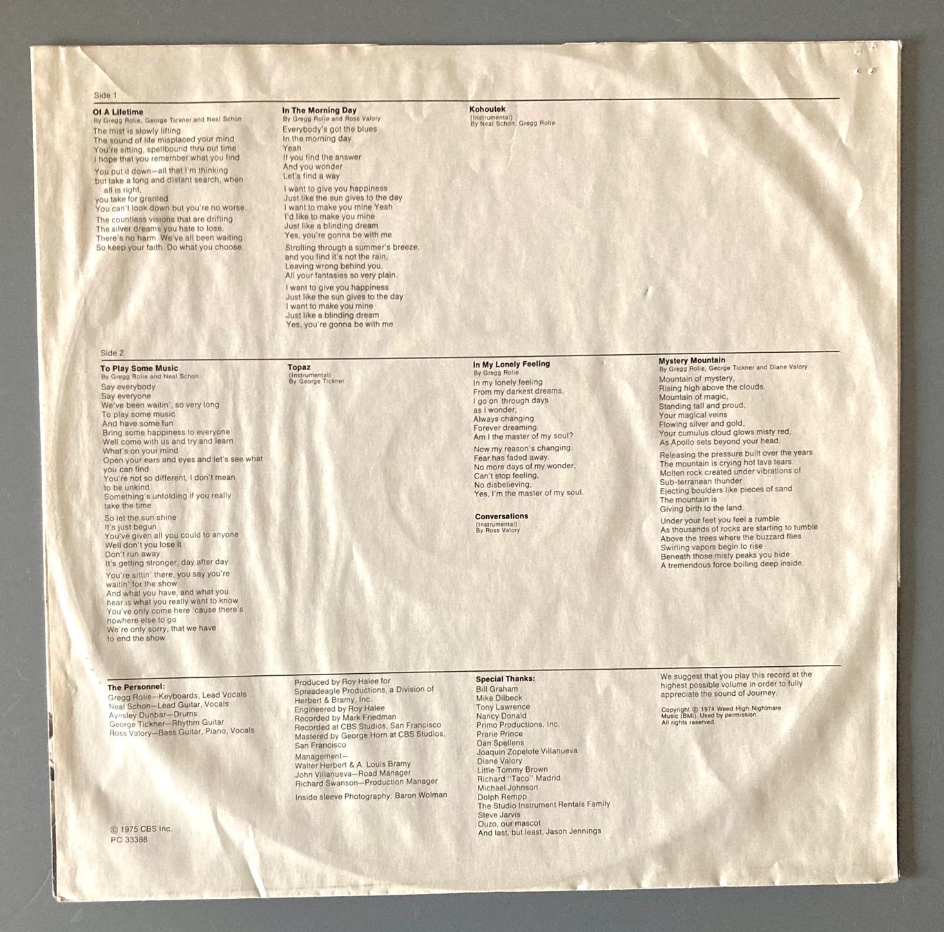 Dischi in vinile: JOURNEY - JOURNEY – Usato da Poliez-Pittet venduto da Newtown-Records 3