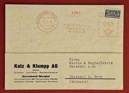 DEUTSCHLAND STEUERMARKE NOTOPFER WERTSTEMPEL DEISSWIL 1955
