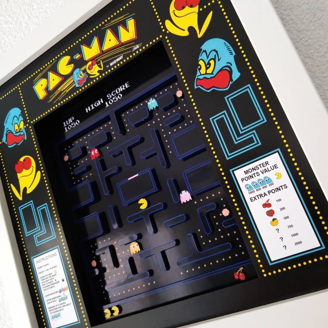 Giochi: Pac-Man Arcade Shadow Box Diorama – Nuovo (secondo la descrizione) da Kerzers venduto da RetroRatPixelArt 4