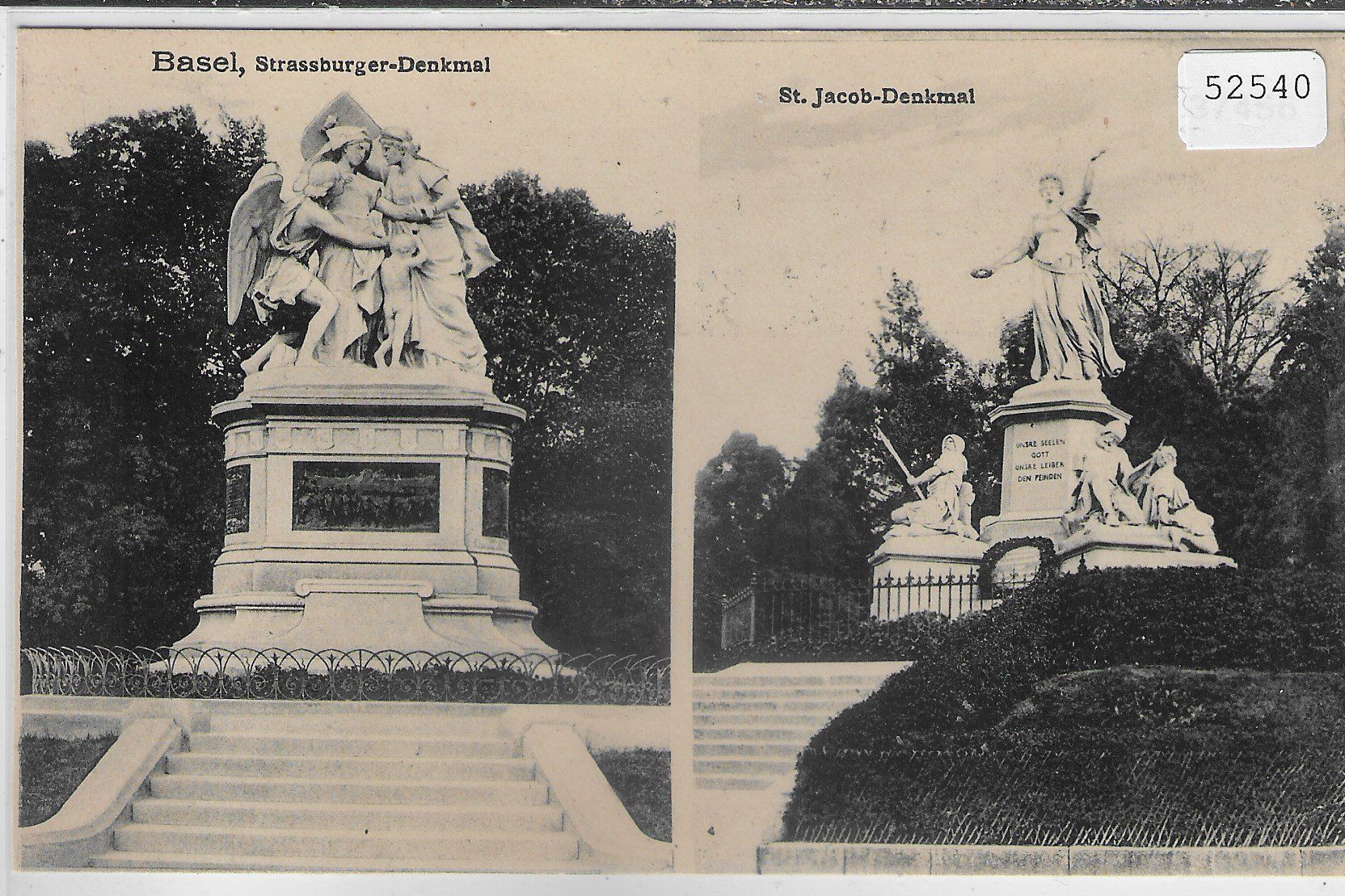 Cartoline postali: Basel - Strassburg- & St. Jacob-Denkmal – Usato da Ettingen venduto da Kartenplanet