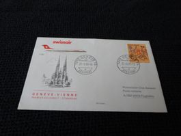 Sonderbrief Swissair Geneve-Vienne 27.3.1989