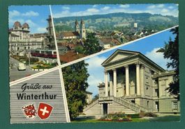 Grüsse aus Winterthur, 3-Bilderkarte, 1965, gelaufen