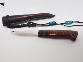 Handgearbeitetes Lappenmesser mit ausgefallenem Holzgriff