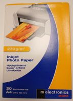 Inkjet Fotopapier Hochglanz A4 270g/m2 20 Blatt