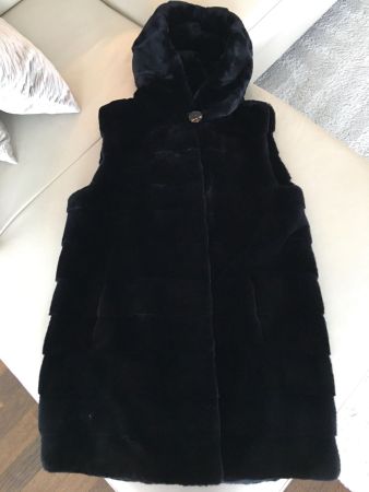 SAMT NERZ WESTE-BLACK VELVET-NEU-LUXUS MODELLE
