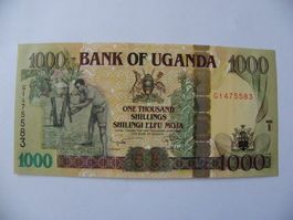 Uganda 1000 Schilling 2009, P-43d, Seltenes, Unc