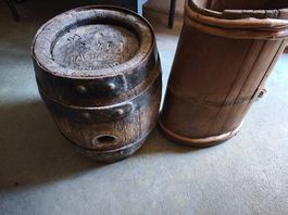 Holz Bierfass und Holz Kübel zu verkaufen 