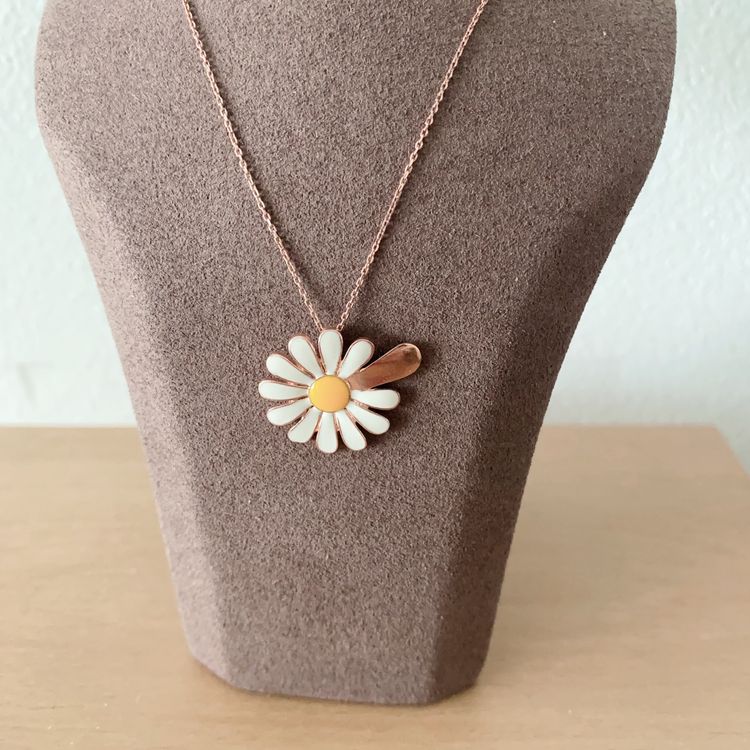 Boho Gänseblümchen Halskette – Goldener Blumen-Anhänger Mit Perle, Vintage Choker Für Frauen & Mädchen