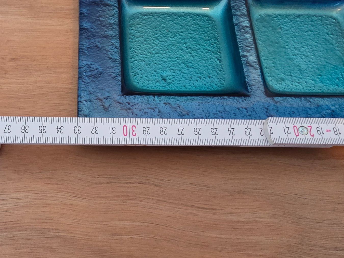 Piatti di portata: Blaue Glas Servierplatte / Apéroplatte mit 3 Fächern – Usato da Malters venduto da mat_6102 2