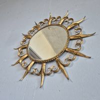 Sonnenspiegel Sun-Mirror Massiv Wandspiegel Golden Spiegel