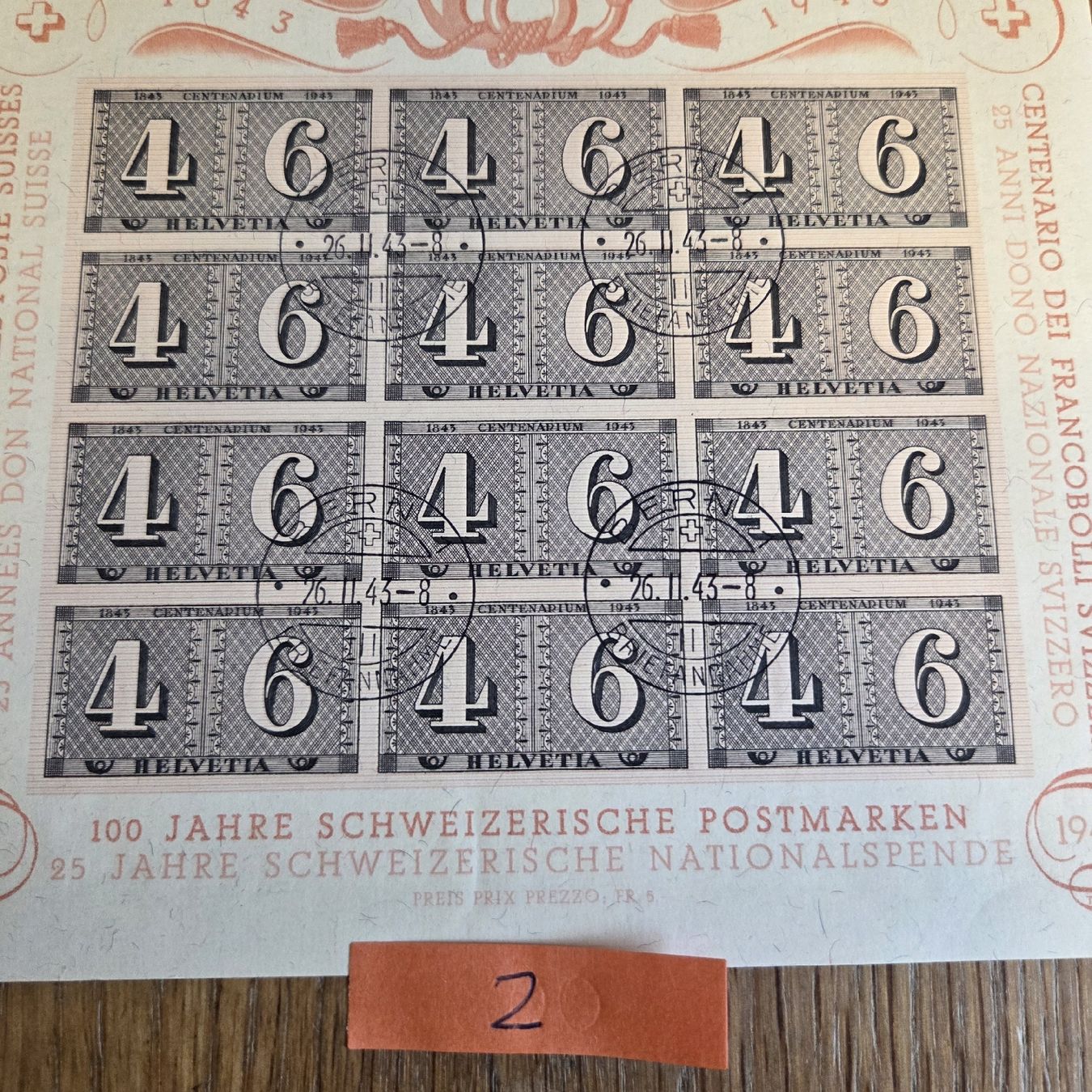 Alle Briefmarken: Briefmarken Block 4+6 Helvetia – Gebraucht aus Stans von Ducati16
