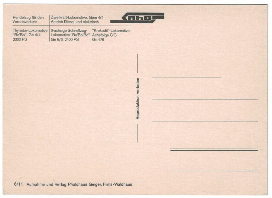 Cartoline postali: Lokomotiven der Rhätischen Bahn – Usato da Frauenfeld venduto da POML 1