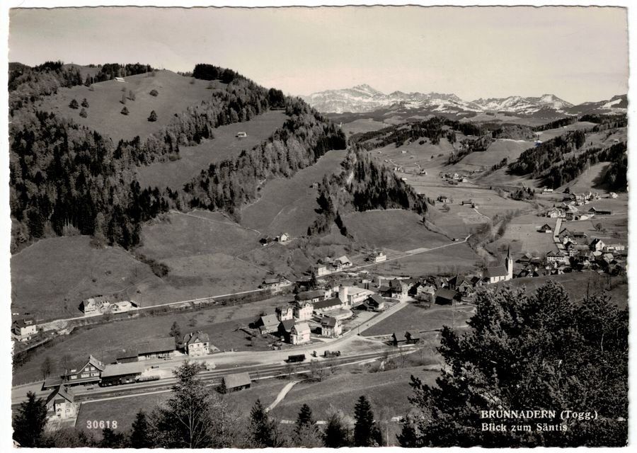 Ansichtskarten: Brunnadern, gelaufen 1961 – Gebraucht aus Frauenfeld von POML