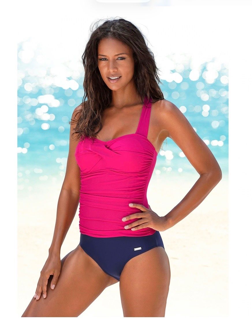Lascana Costumi da bagno & Bikini: Lascana Badeanzug, Shaping-Effekt, Gr. 38B, rosa-blau – Usato da Cormondrèche venduto da fra_gn5t