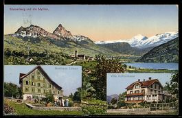 AK Steinerberg, Gasthaus Löwen, Villa Aufdermauer, Ort und M