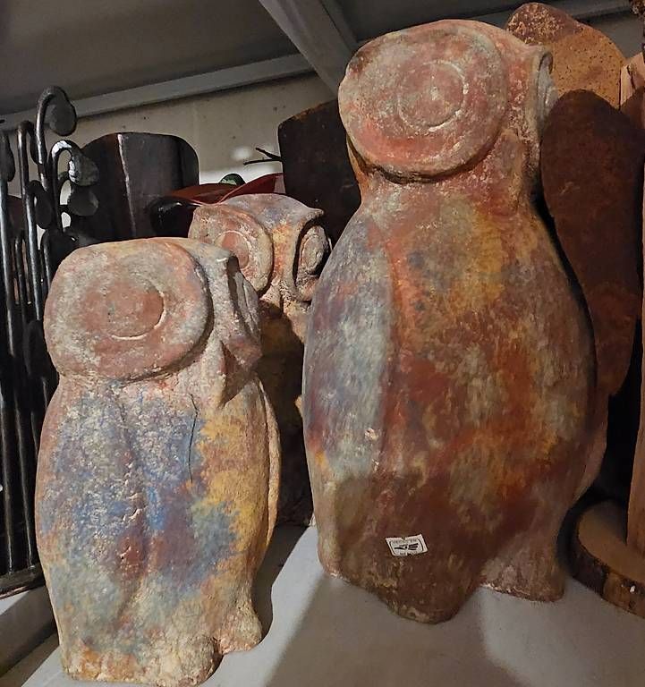 Skulpturen & Statuen: 3 er Set Eulen aus Ton, handemade – Neu und originalverpackt aus Bellikon von est_2vl5