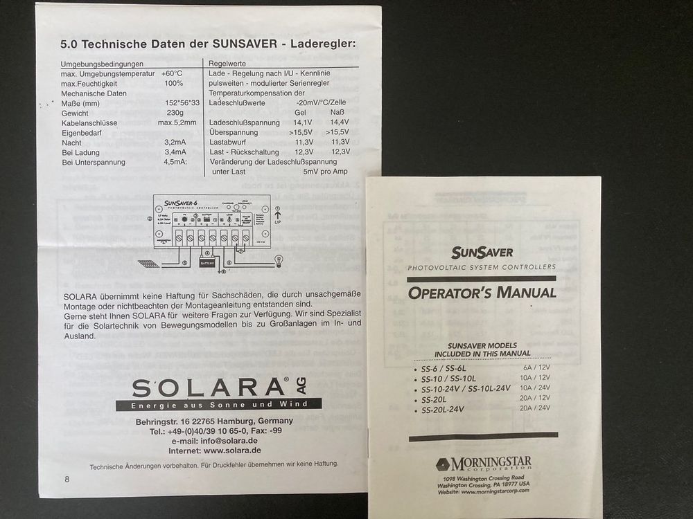 Solarregler SunSaver6 fürs Wohnmobil Kaufen auf Ricardo
